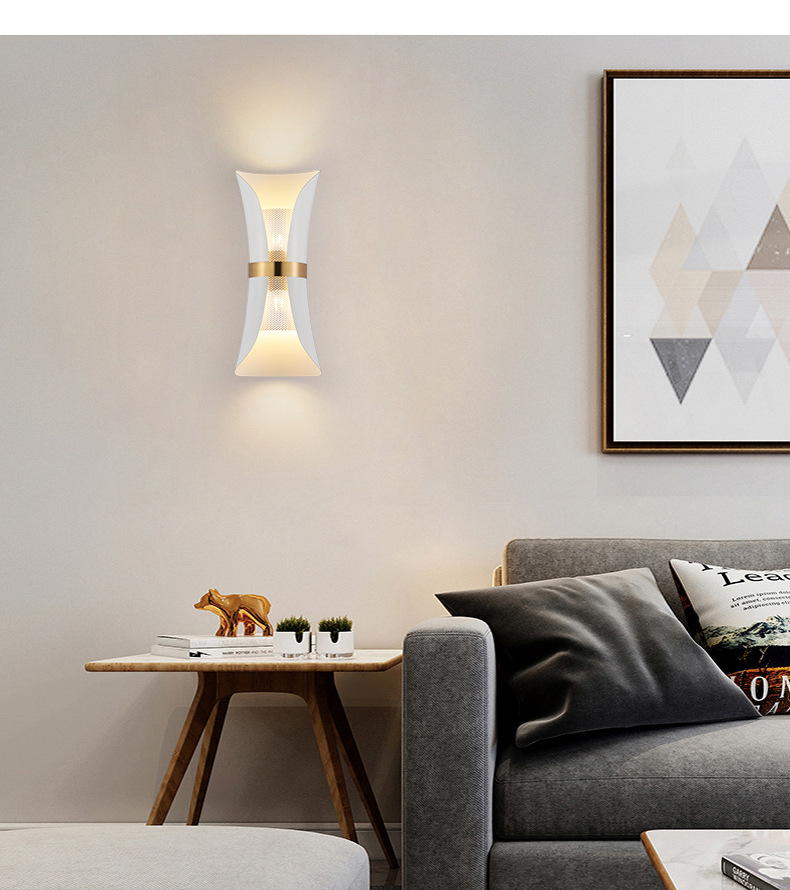 现代简约卧室床头墙上壁灯小蛮腰网红创意客厅电视背景墙双头壁灯