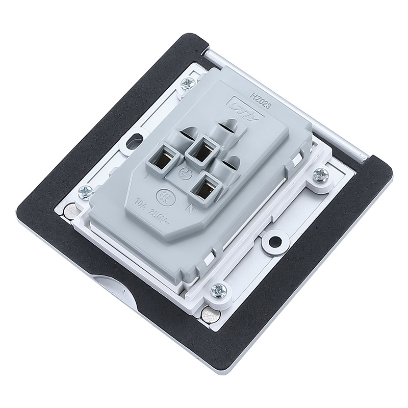 86型地插座平翻式地插隐藏式地插座防水地插五孔地面插座银色翻盖