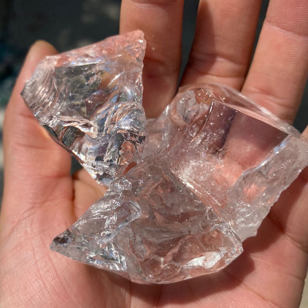 天然透明白水晶原石 水晶石香薰扩香石香氛原料透体阿赛装饰摆件