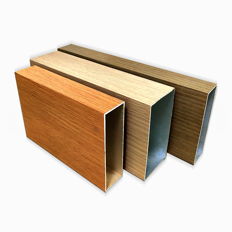 厂家 热转印木纹铝方通 外墙 吊顶装饰铝方管型材 铝合金矩形管材