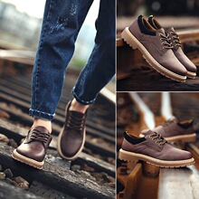 New men's Big head shoes Outdoor shoes youth leather shoes