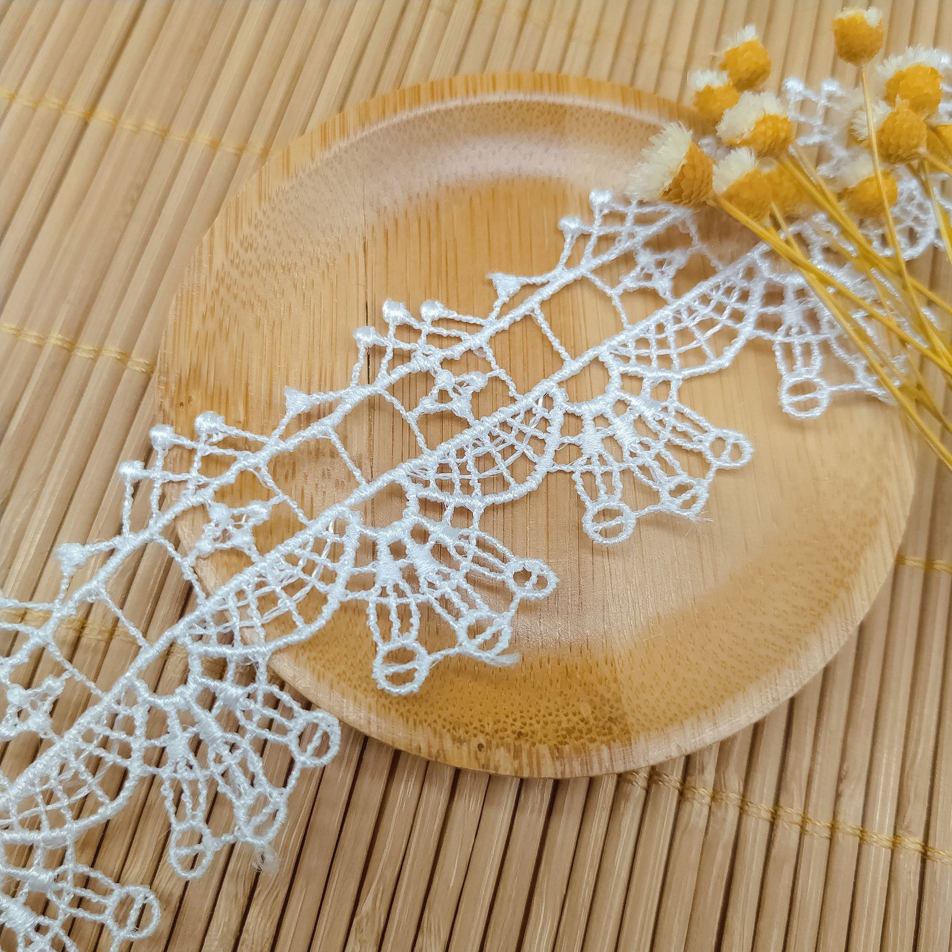 涤光丝镂空花边饰品装饰服装辅料家居软饰洋装手工diy刺绣现货