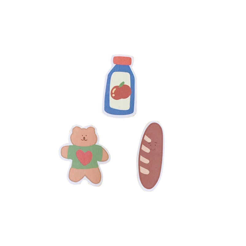 Korean Style Ins Cartoon Cute Soft Candy Bear Hand Ledger Sticker Creative Mobile Phone Decoration Material Stickers Transparent Decoration