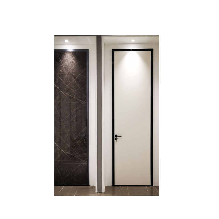 【弘阔木门】优惠极简窄边门 灰色ktv木门 简约隐形门