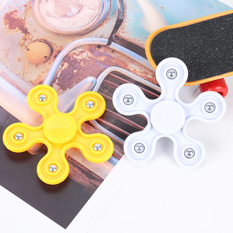 Five-Bead Fingertip Gyro Plum Blossom 5-Bead Hand Spinner Five-Leaf Bearing Five-Angle Steel Ball Spiral Finger Pressure Reduction Toy