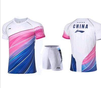 2020夏装汤尤杯运动套装男女上衣短袖速干大赛服比赛服