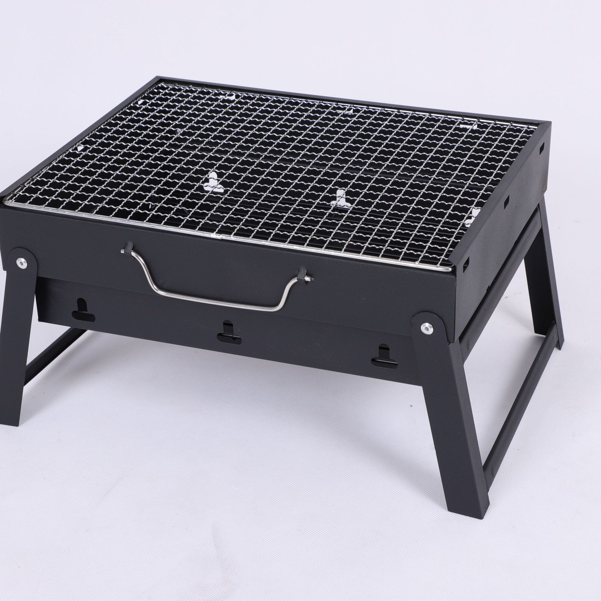 厂家批发bbq户外折叠便携小号黑钢烧烤炉大号黑钢烧烤架