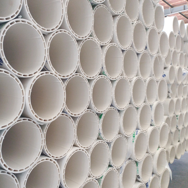 pvc-u中空消音排水管螺旋管110 pvc双壁螺旋静音排水管材优惠