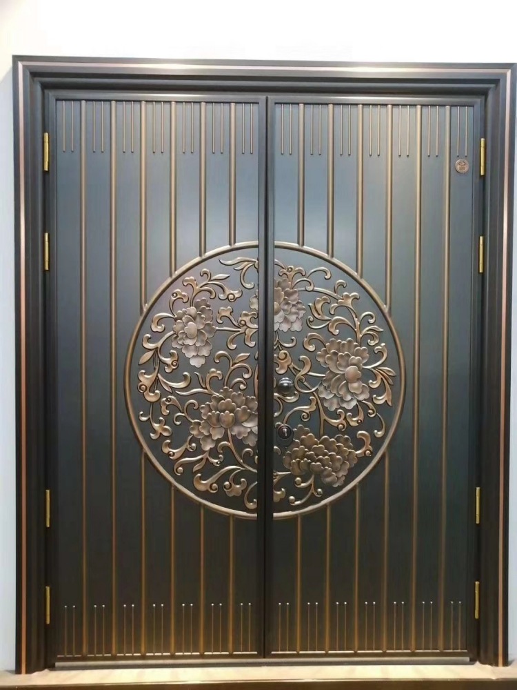 高端非标防爆铸铝门仿铸铝门卡门锌合金别墅大门定制
