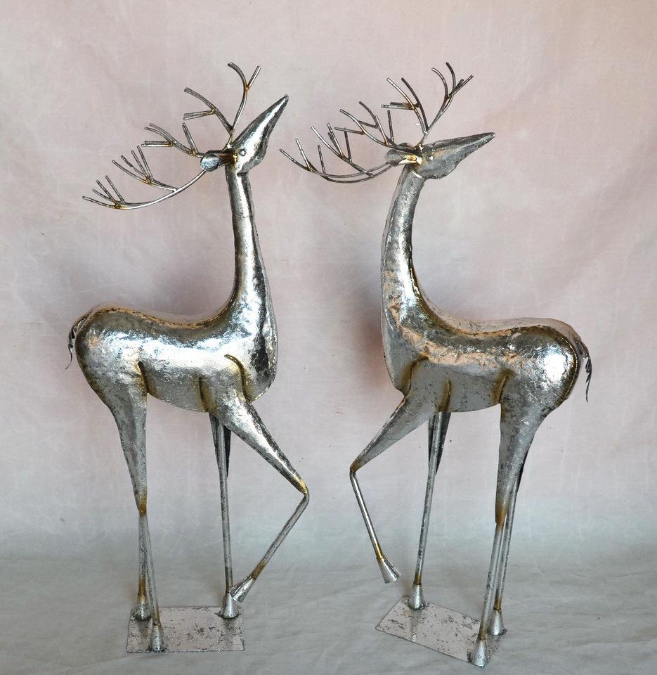 外贸欧美家居摆件酒店橱窗电视柜装饰品手工金属铁工艺品圣诞鹿