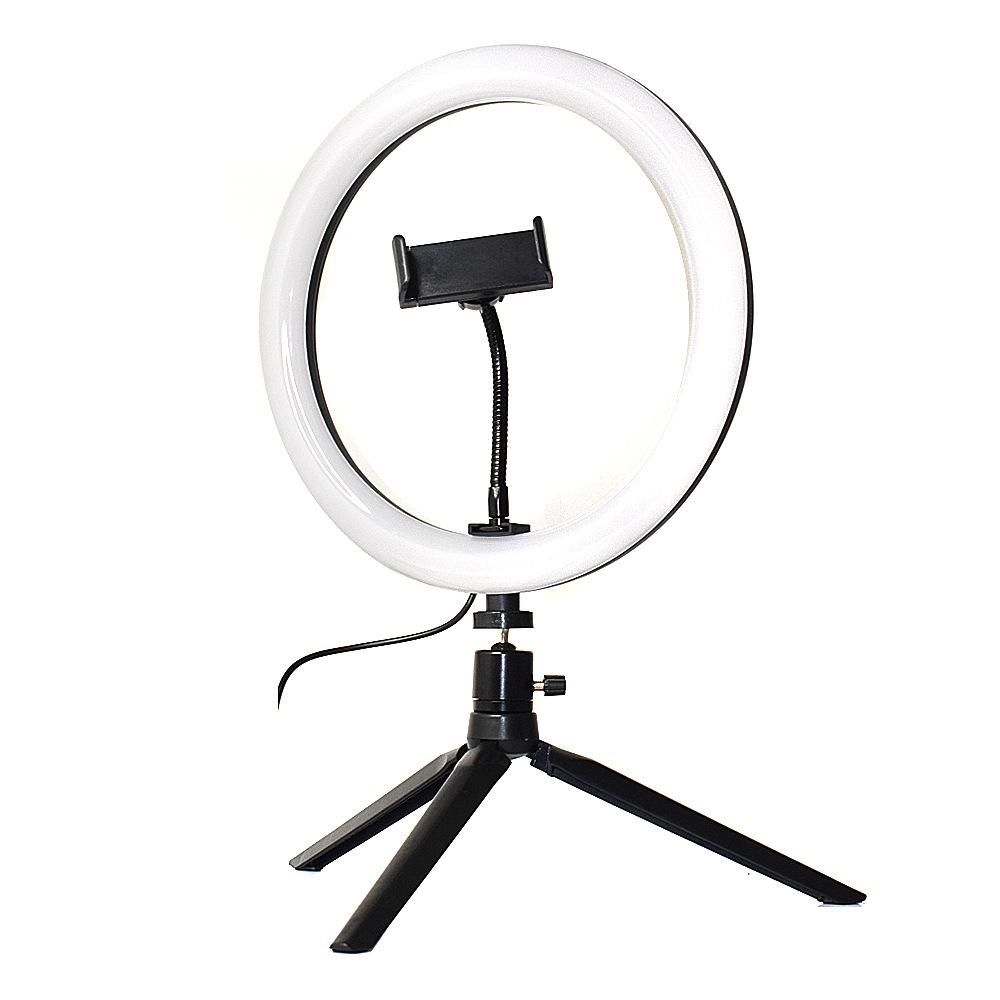 跨境10寸环形补光灯26cm美颜直播灯8寸自拍led十档网红摄影闪光灯
