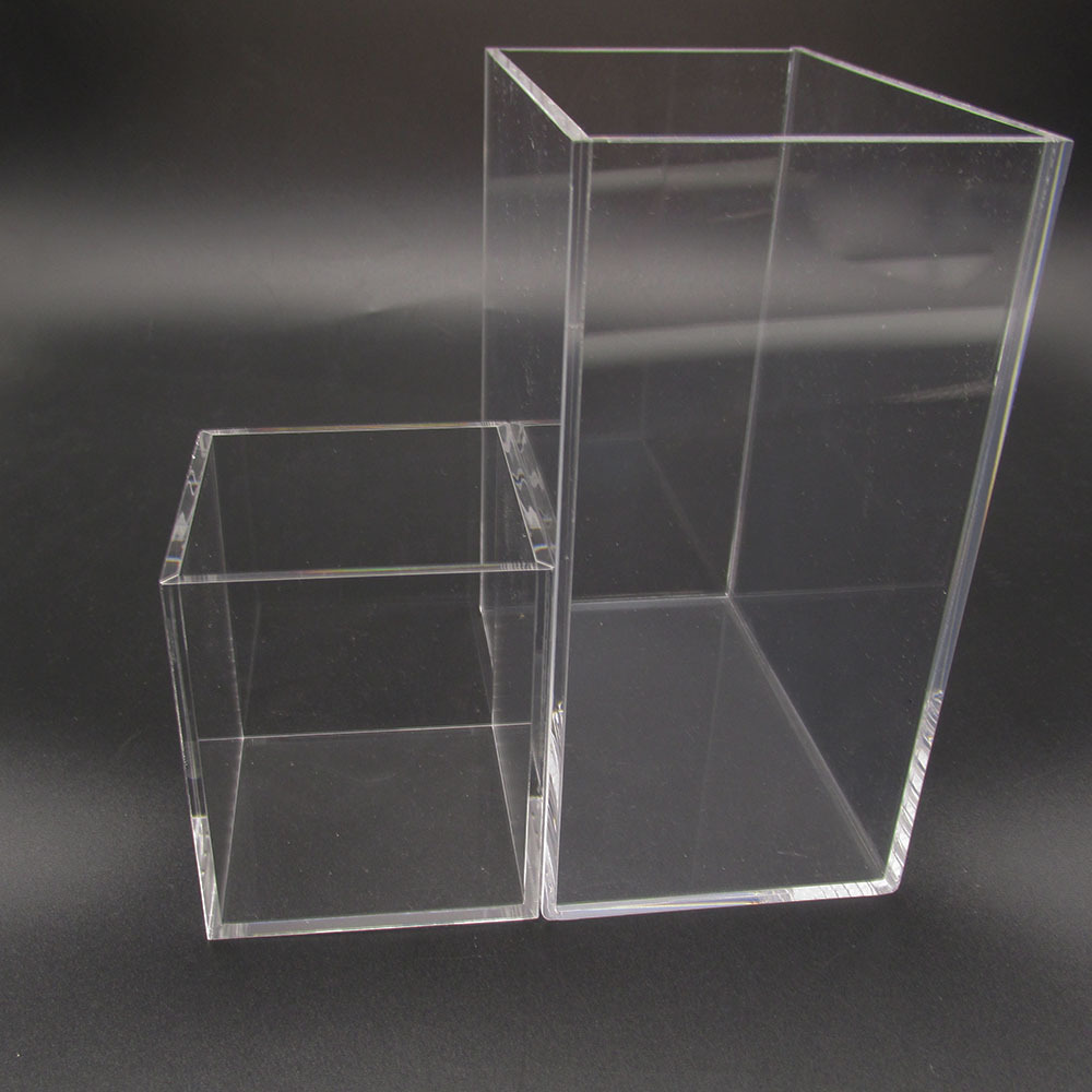 生产亚克力45度90度粘接五面盒子六面盒子注塑加工亚克力五面盒子