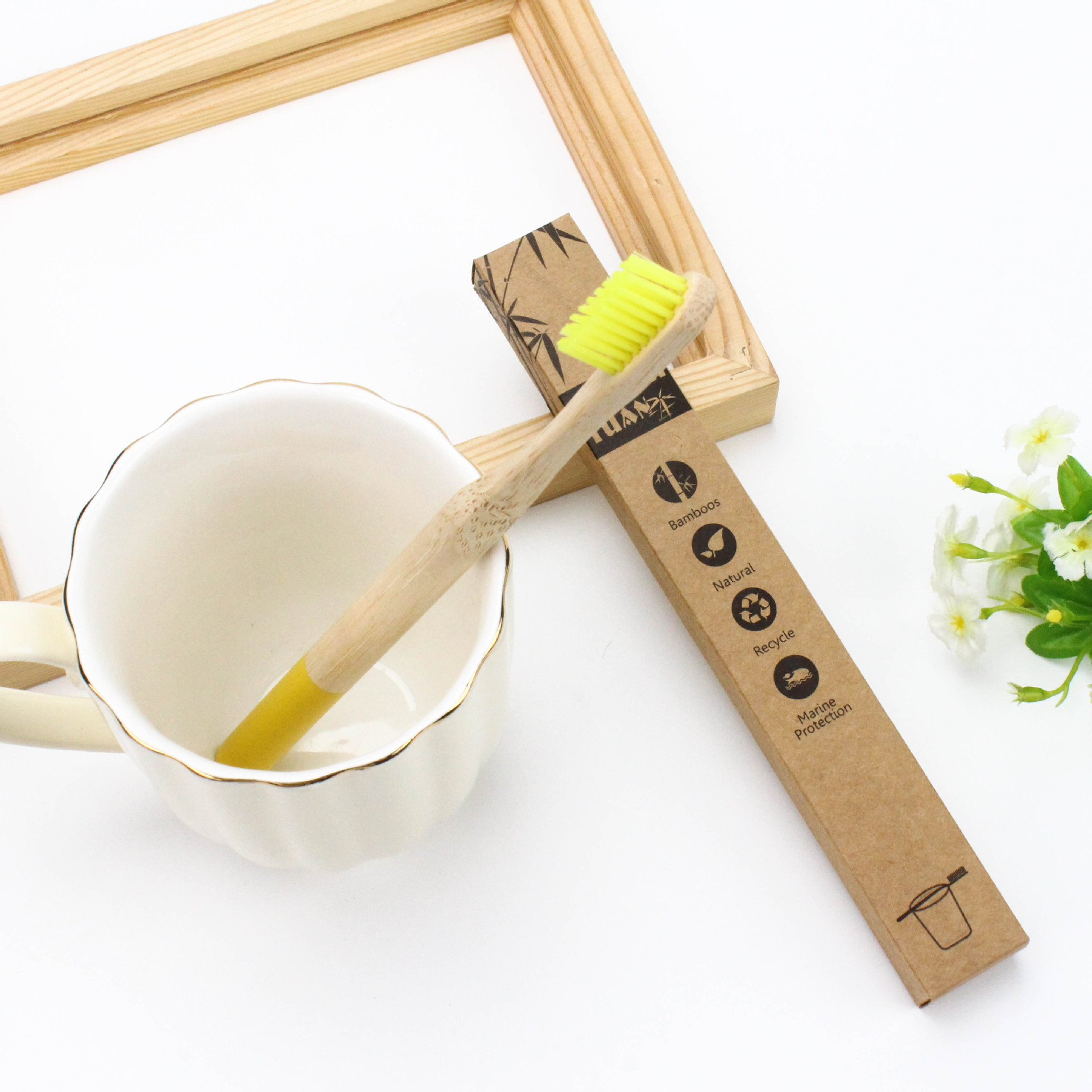 竹制牙刷酒店一次性可降解牙刷 健康环保软尖丝毛竹制牙刷