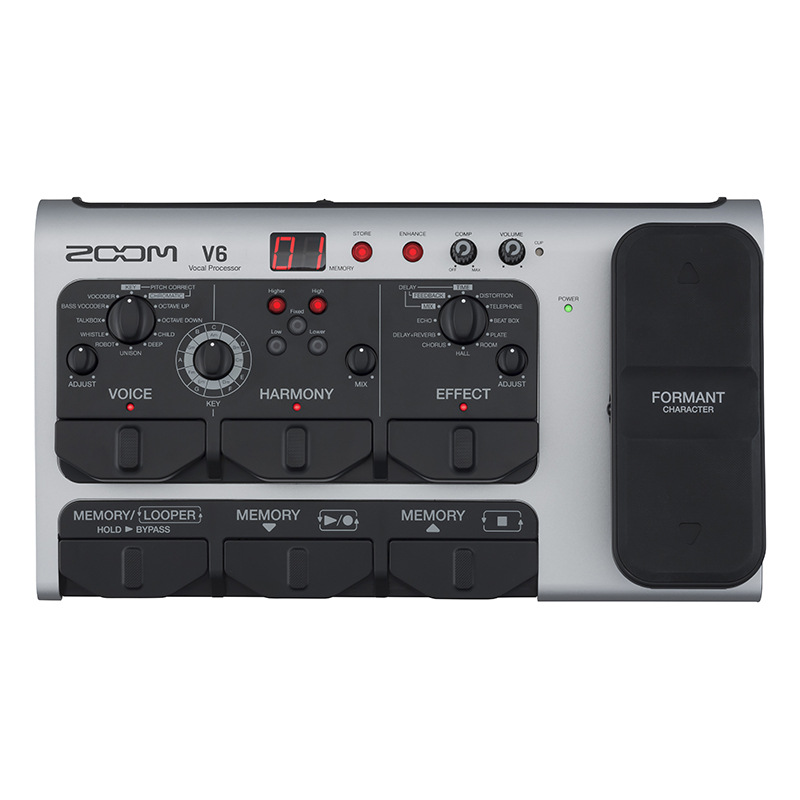 zoom v6 v-6 人声效果器k歌人声录音现场演奏和声降噪混响效果器