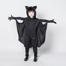 童装动物蝙蝠装造型 中性儿童表演服连体裤 万圣节服装舞台演出服