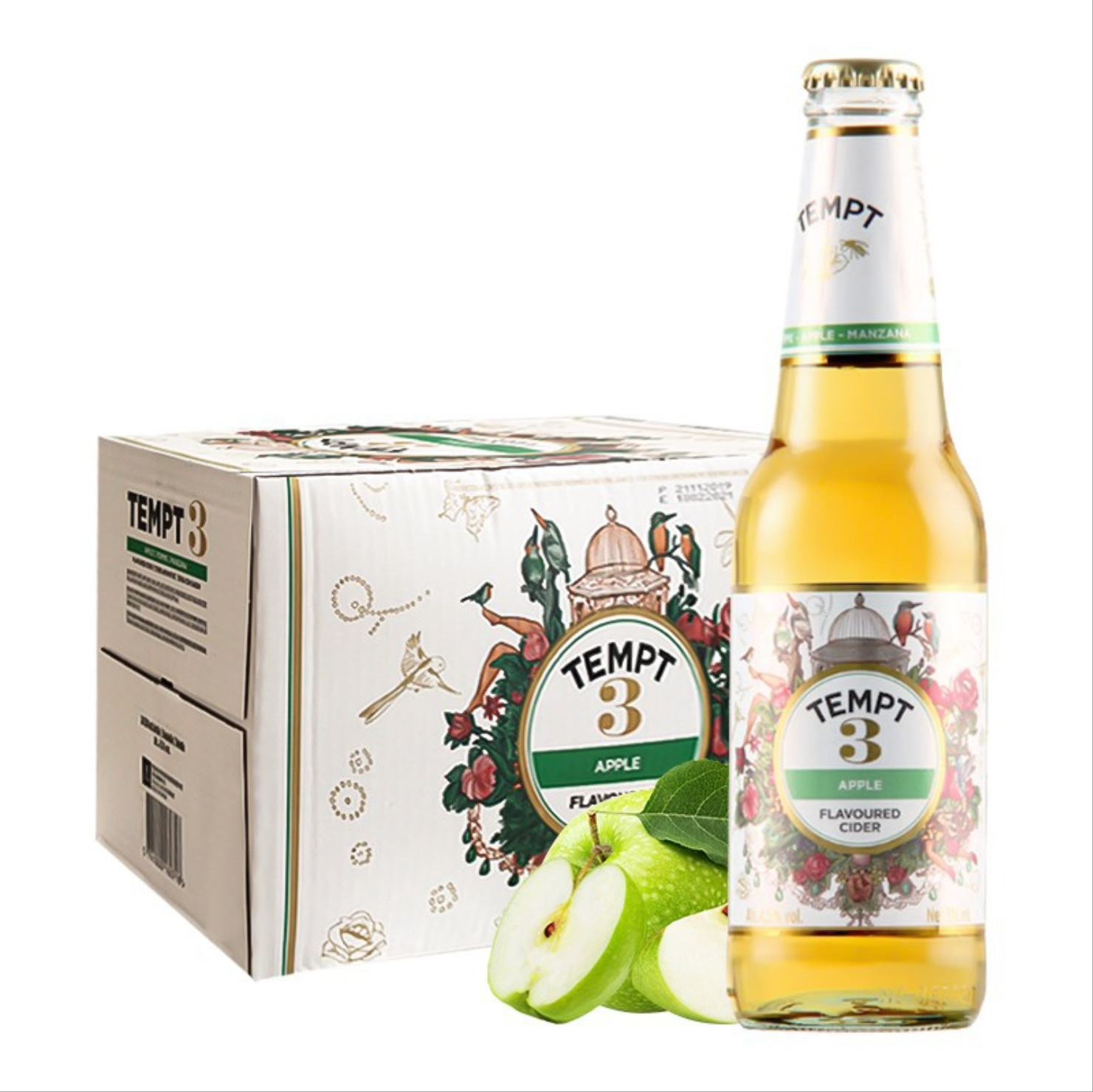 丹麦进口诱惑啤酒8号黑樱桃味330ml*24瓶一箱西打酒果味女士酒