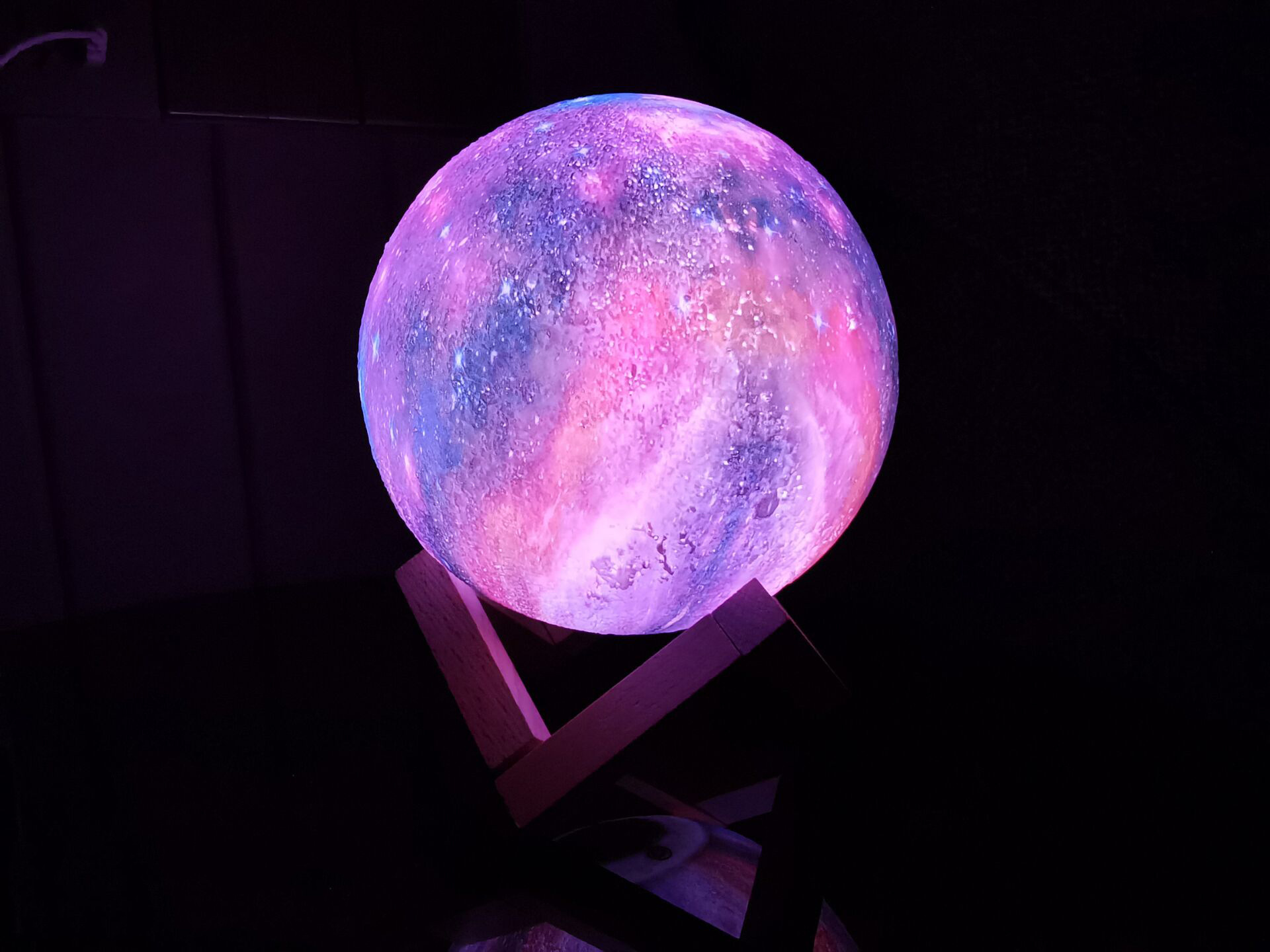 亚马逊wish中秋礼物3d打印月亮灯星球灯礼物彩绘星空月球灯ins风