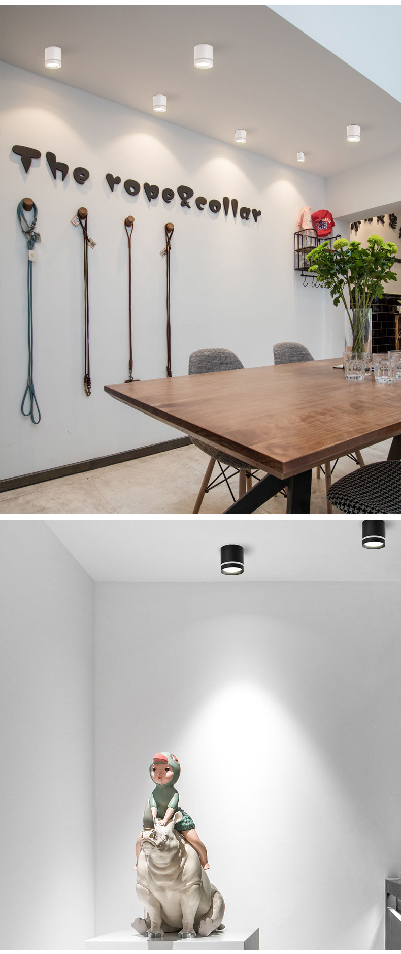 家装cob吸顶明装射灯 轨道灯免开孔吧台餐厅现代走廓楼道吊线筒灯