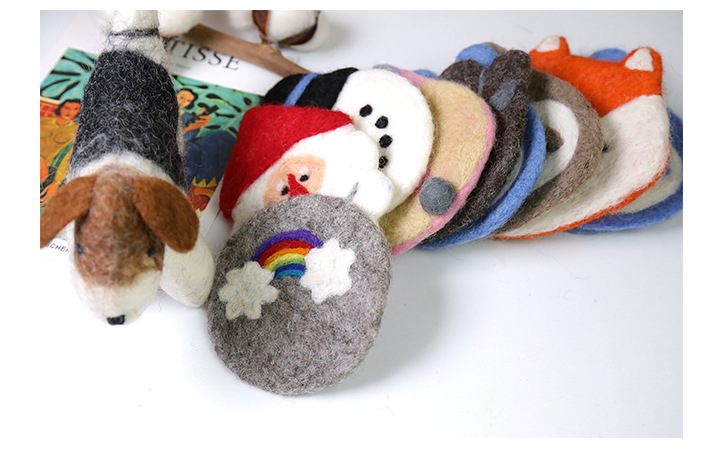 新品可爱小动物羊毛毡杯垫创意桌面茶垫卡通餐垫隔热垫个性礼物