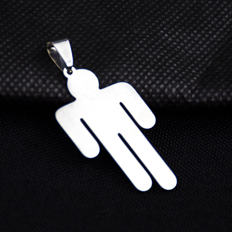 billie eilish 标志美国说唱歌手项链吊坠 不锈钢项链 双面抛光