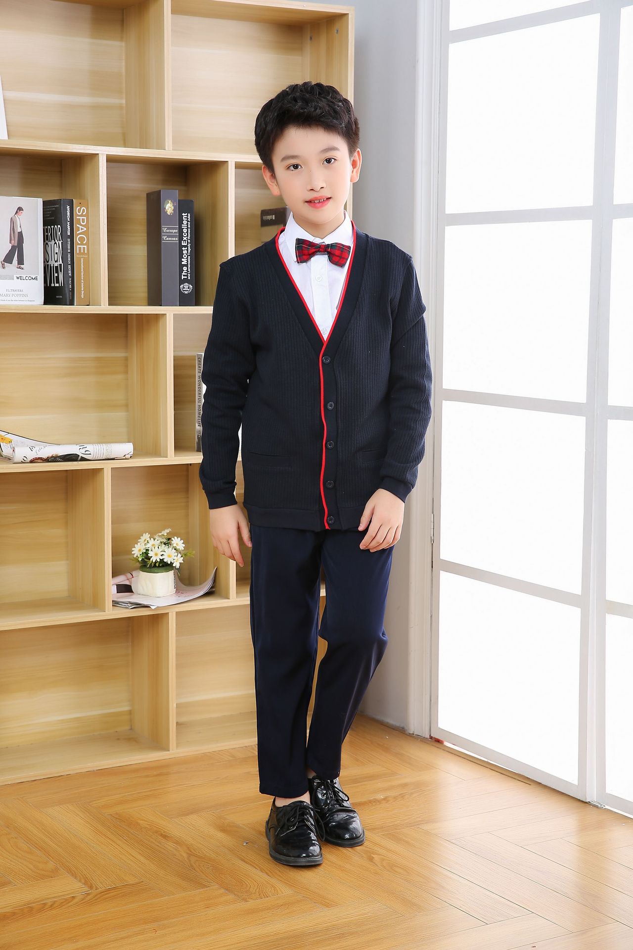 深圳市小学生冬礼服五件套深圳校服马夹长袖衬衣男女裙子校服