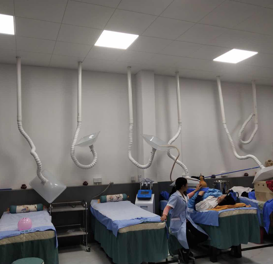 艾灸馆排烟系统家用养生馆排烟室内排烟器万向定位竹节管吸烟罩