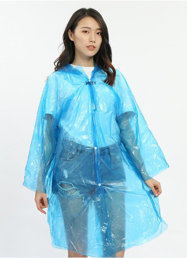 户外一次性雨衣成人便携开扣式透明遮雨衣轻便骑行服男女通用雨披