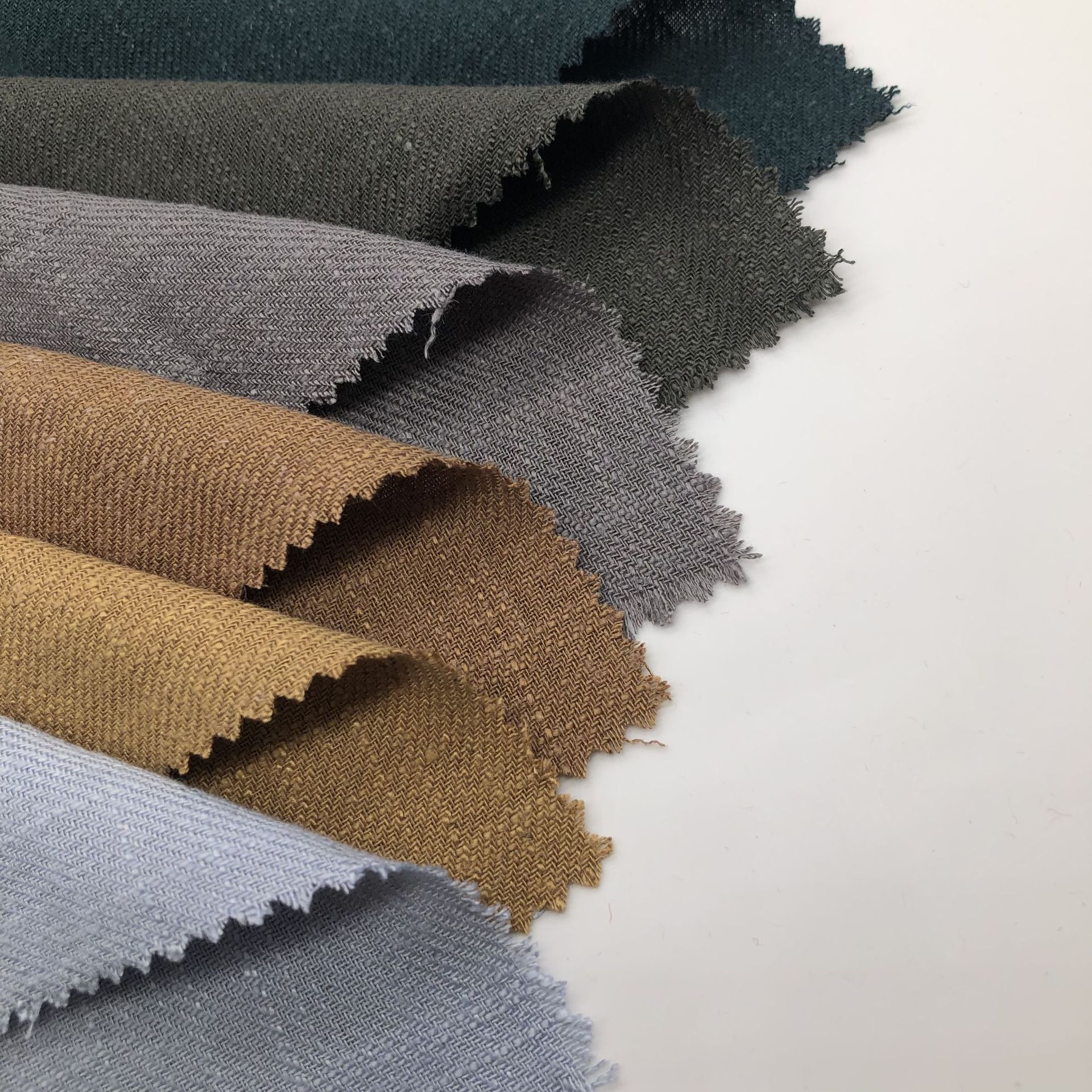 亚麻粘斜纹竹节棉麻面料手感柔软麻料肌理感麻布批发厂家直销现货