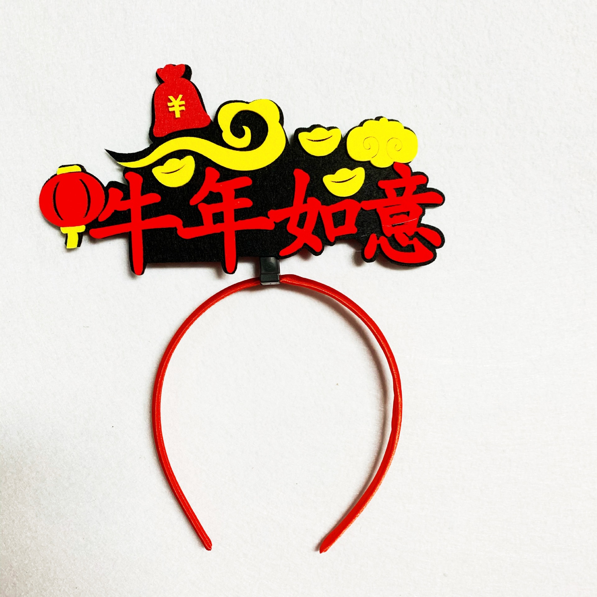 网红过年发卡牛气冲天牛角头饰新年牛年发箍跨年牛的发饰头箍发夹