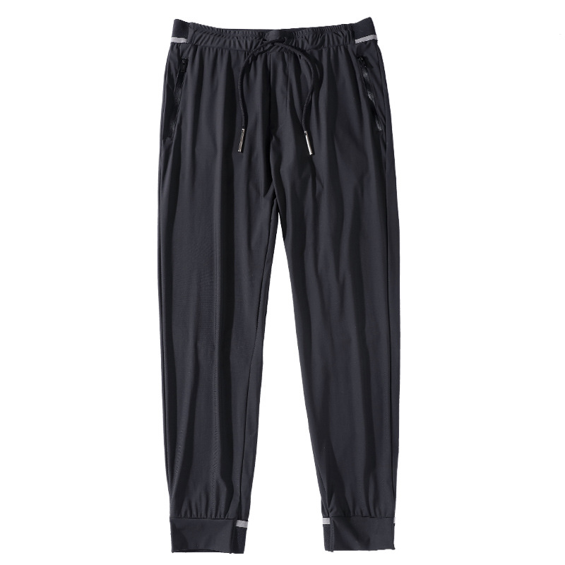 冰丝休闲裤男夏季薄款速干高端丝滑裤子潮流个性百搭滑料运动卫裤