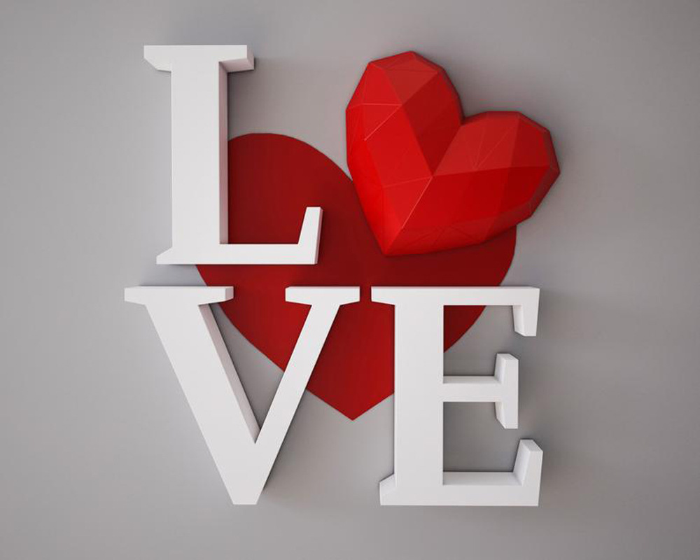 跨境创意现代几何 立体love爱心 3d纸模家居摆件 手工diy材料