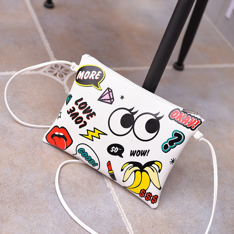 2020 Autumn and Winter New Women's Chic Bag Trendy Printing Big Eyes Envelope Package One Shoulder Crossbody Women's Pouches