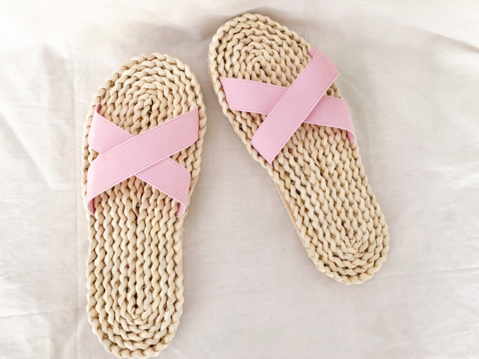 男士女士情侣日系韩系人字拖玉米皮编织草鞋休闲鞋居家鞋沙滩鞋