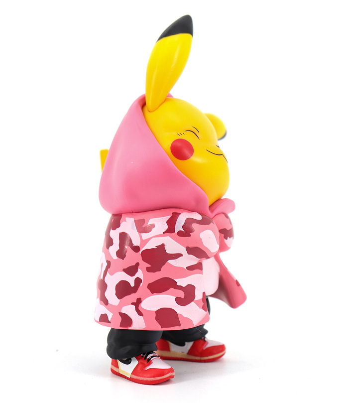 口袋妖怪 宠物小 迷彩服皮卡丘 q版公仔 模型盒装手办