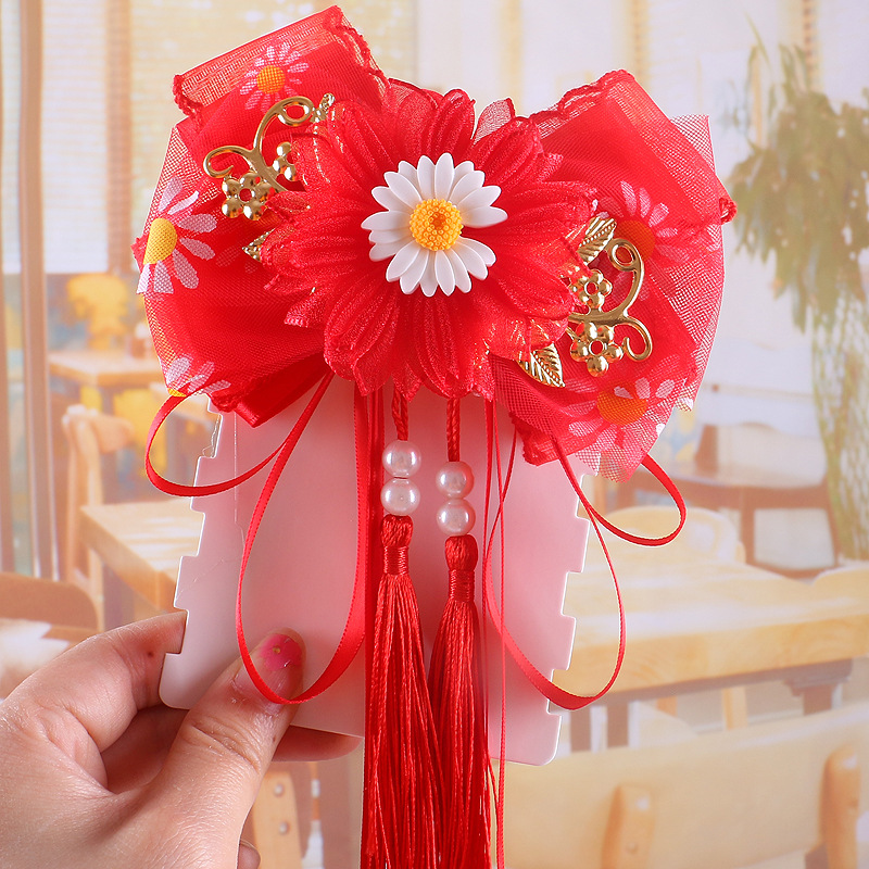 New Children's Hairpin Ornament Big Bow Ribbon Hairpin Wholesale Antique Accessories Hairpin Children's Day Gift