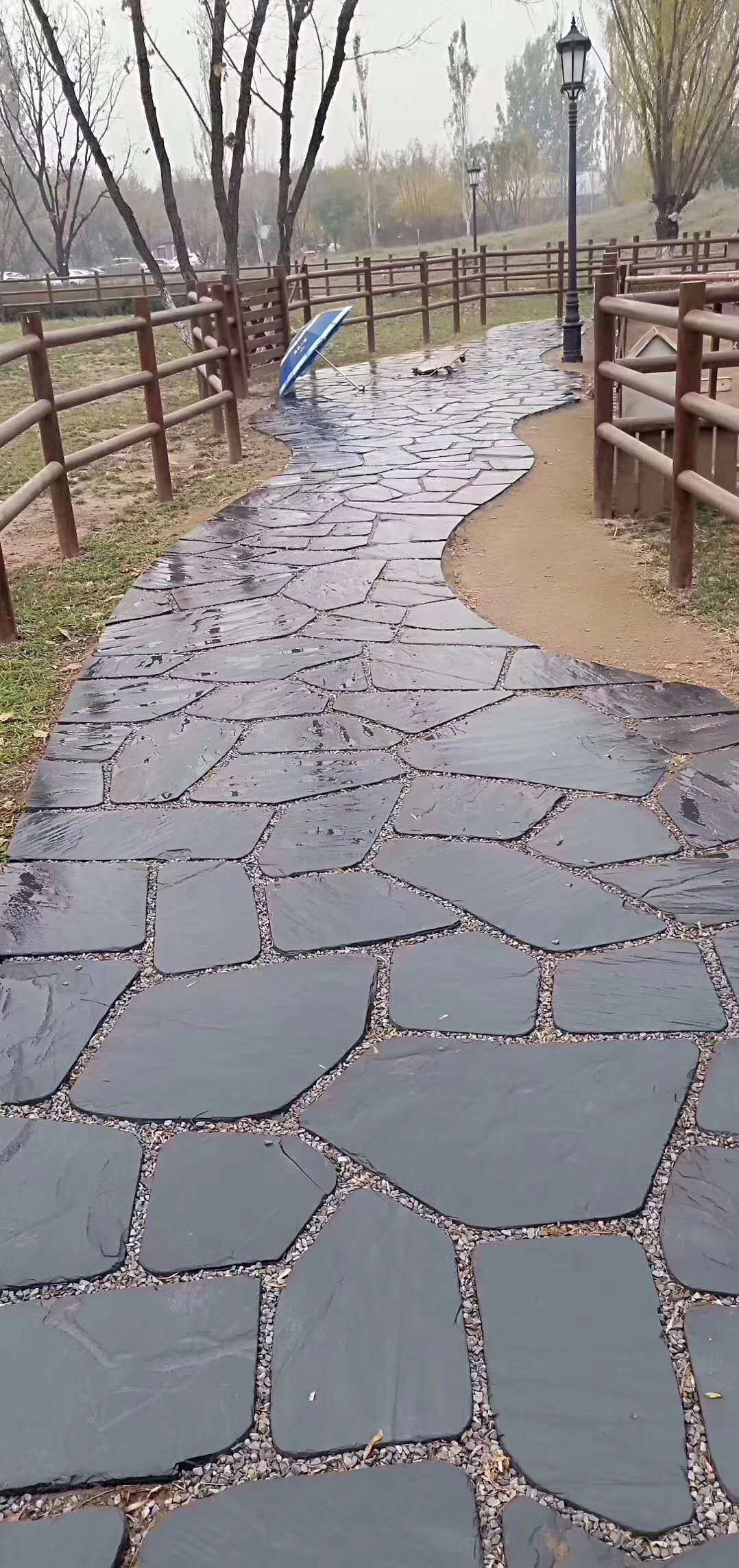 【青石板碎拼】不规则青石板 园林庭院路面天然仿古防滑青石板材