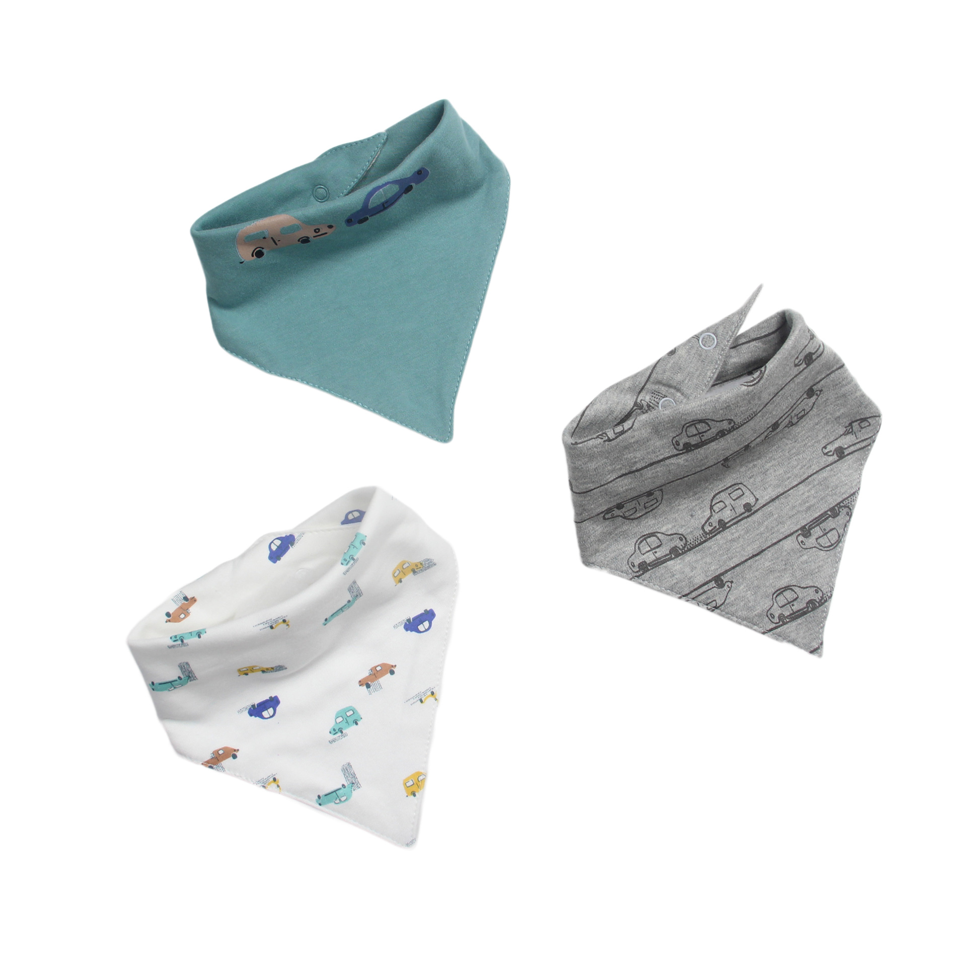 一件代发口水巾婴儿三角巾棉围嘴双层新生儿围兜夏季薄款三条装