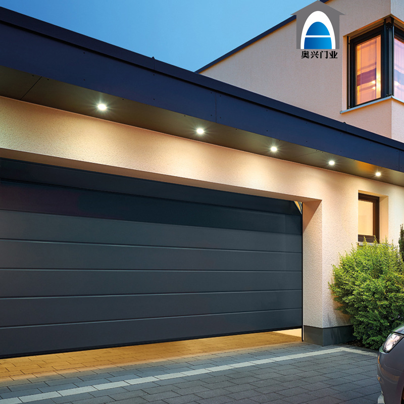 彩钢铝合金保温自动翻板车库门卷帘门自动门别墅滑升电动车库门