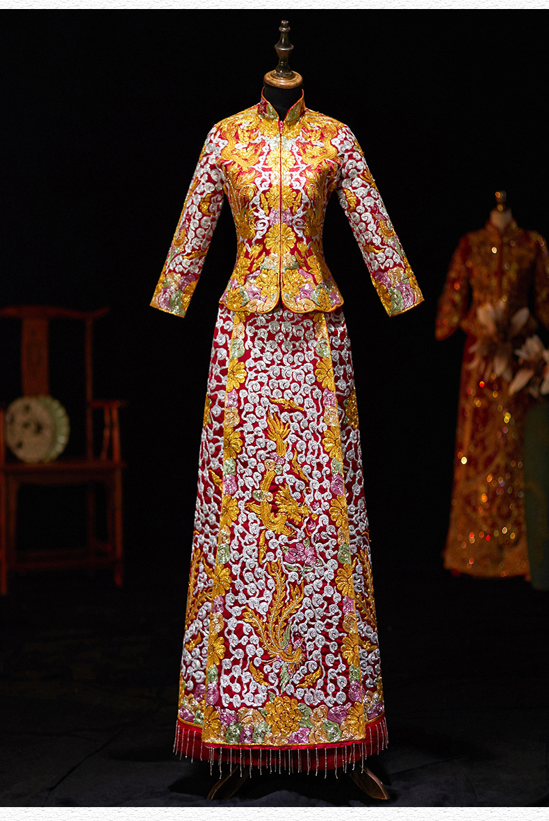 龙凤褂2020新款新娘中式结婚礼服秀禾服修身秀禾敬酒服褂皇秀和服