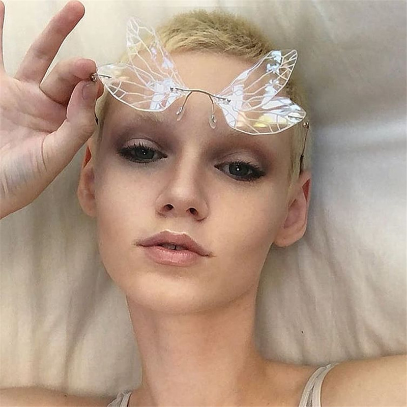 2020新款蜻蜓太阳镜女 时尚翅膀墨镜女潮双镜片派对舞会太阳眼镜