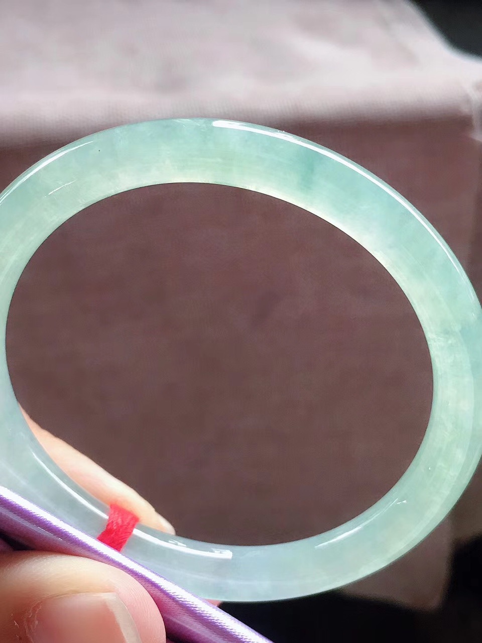 缅甸a货翡翠冰飘花贵妃圆条手镯53.8/6.6 种老水润小圈口一件代发