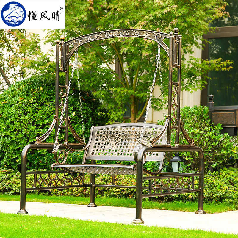 古铜色豪华铸铝秋千别墅花园秋千吊椅庭院秋千摇椅