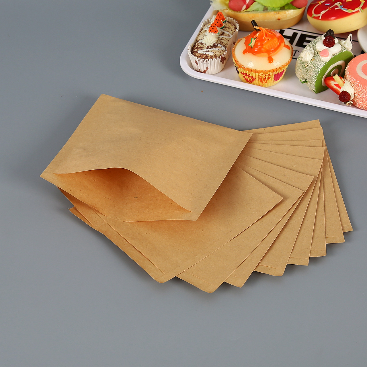 淋膜防油牛皮纸袋烧饼煎饼果子防油牛皮袋一次性食品肉夹馍防油袋