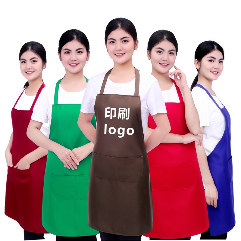 Tweed Advertising Apron Custom Logo Kitchen Apron Kitchen Polyester Apron Solid Color Uniforms Woolen Cloth Apron Custom
