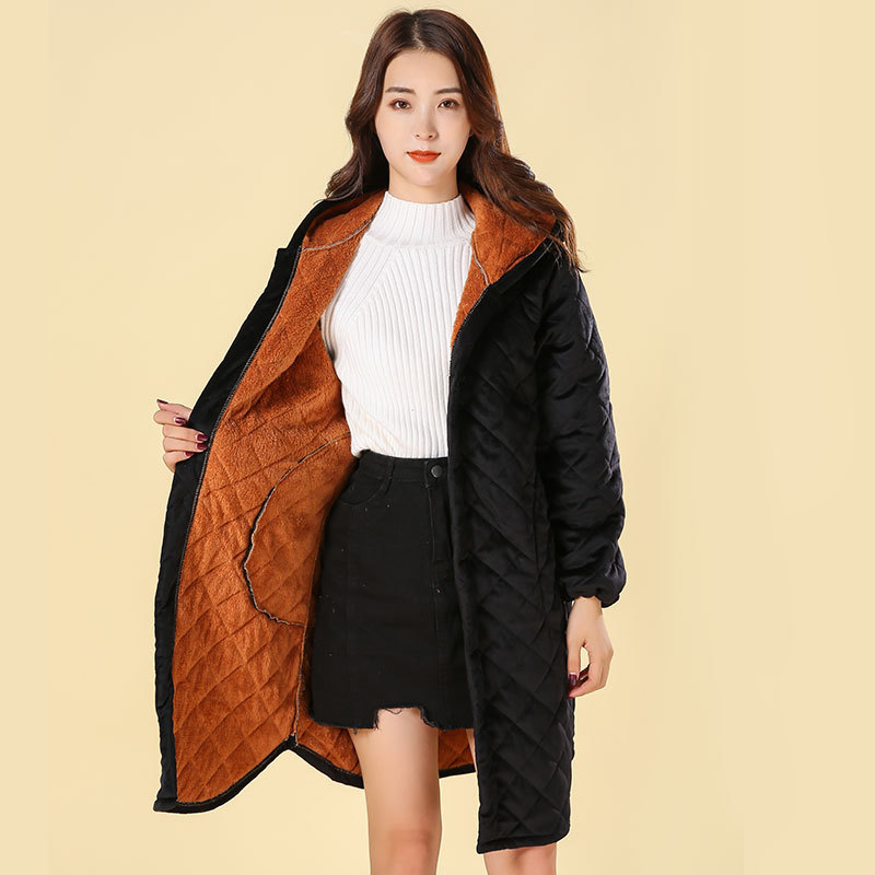 秋冬加厚加绒大人护衣成人女款外套长袖正穿羽绒服罩衣围裙工作服