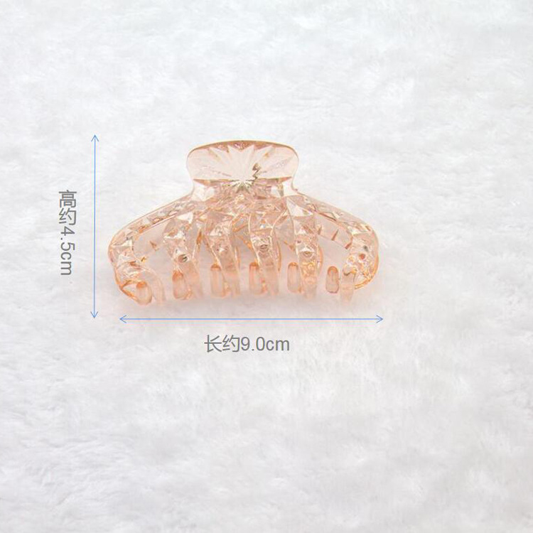 2020 Spring and Summer New Korean Style Large 9cm Grip Color Transparent Adult Bathing Ponytail Hair Clip Manufacturer