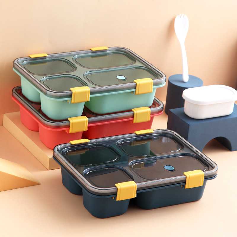 INS Internet Celebrity Plastic Lunch Box Lunch Box Canteen Compartment Plate Student Microwave Oven Adult Office Lunch Box