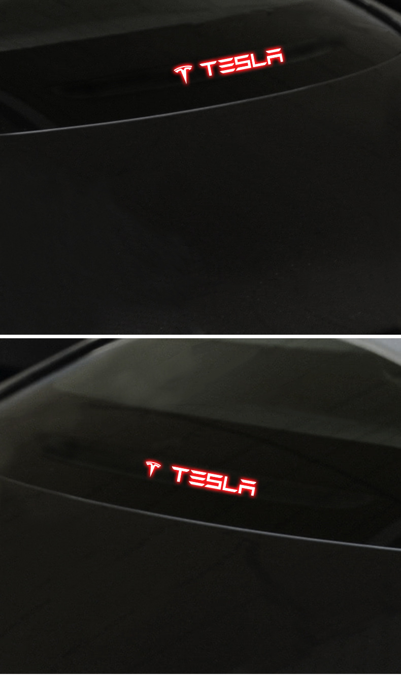 适用于tesla特斯拉model3高位刹车灯贴警示贴后档玻璃改装饰配件