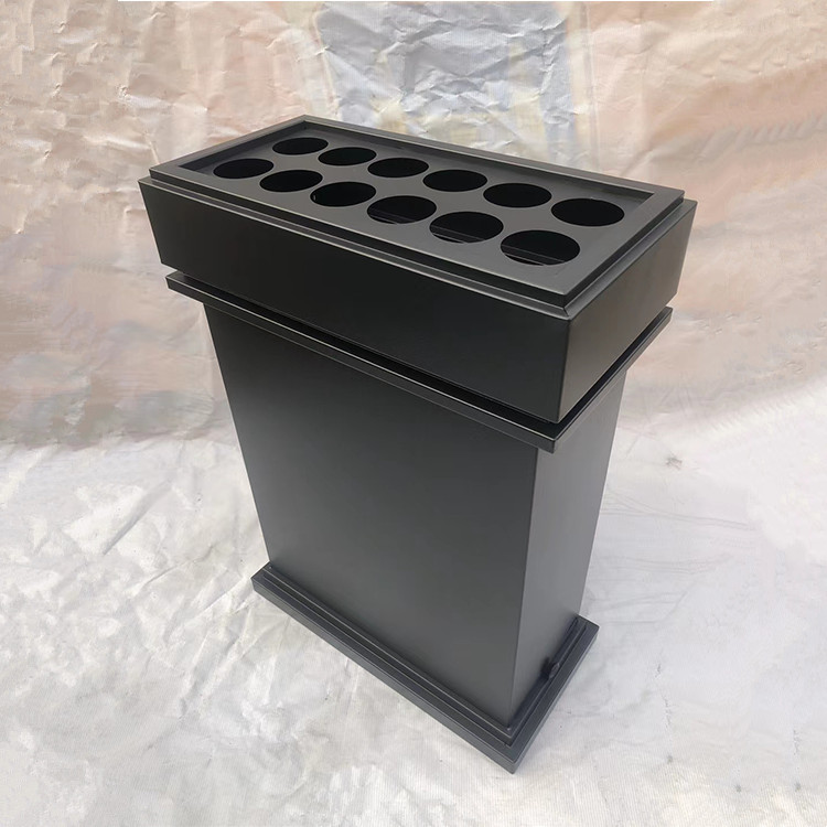 雨伞收纳架商用房地产电镀12孔雨伞架来图定制酒店黑色简约雨伞桶