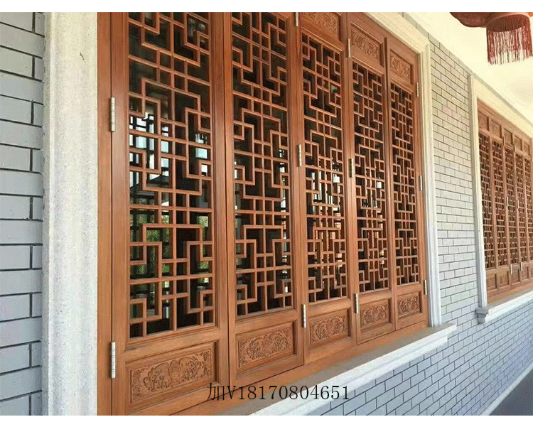 东阳木雕中式实木仿古门窗花格窗户窗子木窗镂空隔断新中式木定做